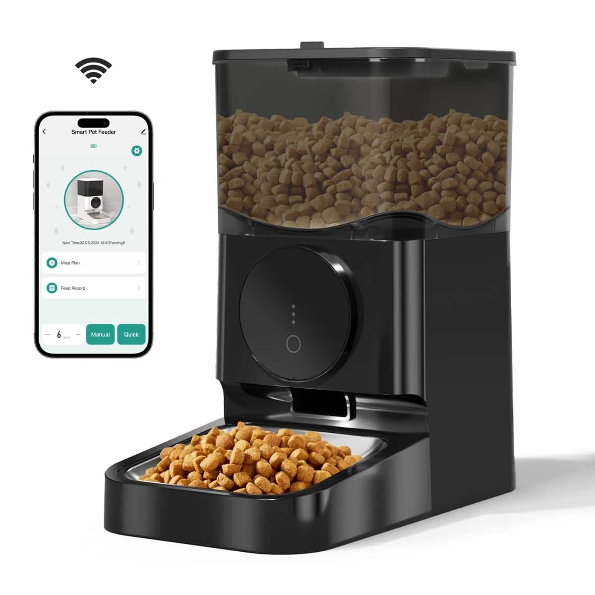Smart Pet Feeder

- Next Time: 2020-05-24 14:37:00 (feeding5)
- Meal Plan
- Feed Record

- 6 min
- Manual
- Quick