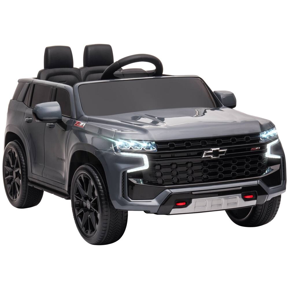 Front. Ropilly - Ropilly Chevrolet Tahoe Licensed 12V Kids Ride On Car Gray.