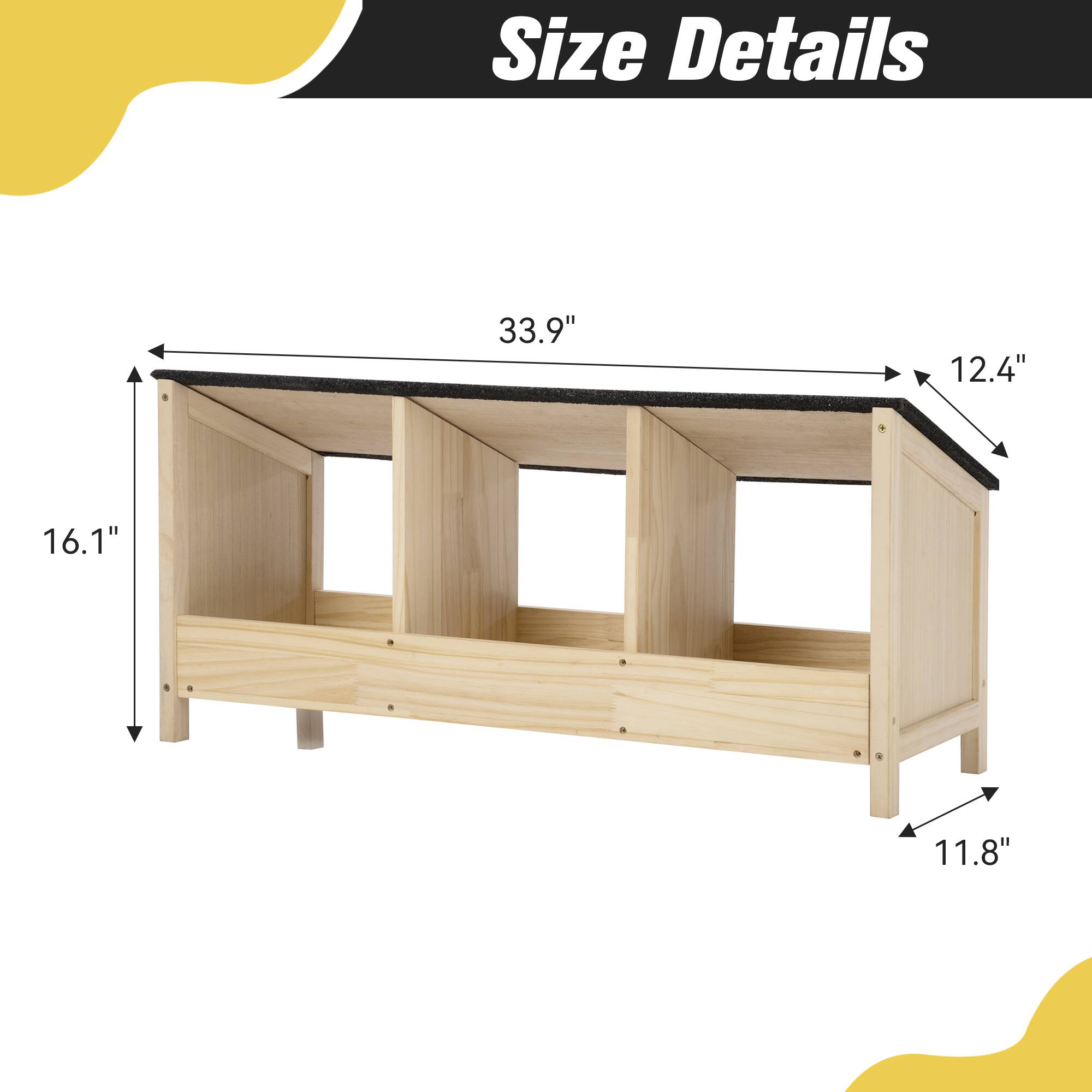 Size Details  
33.9" x 12.4" x 16.1" x 11.8"