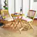 Alt View 1. Costway - 3 PCS Acacia Wood Patio Bistro Set Folding Table & Chairs Set with Cushions - Natural,Beige.
