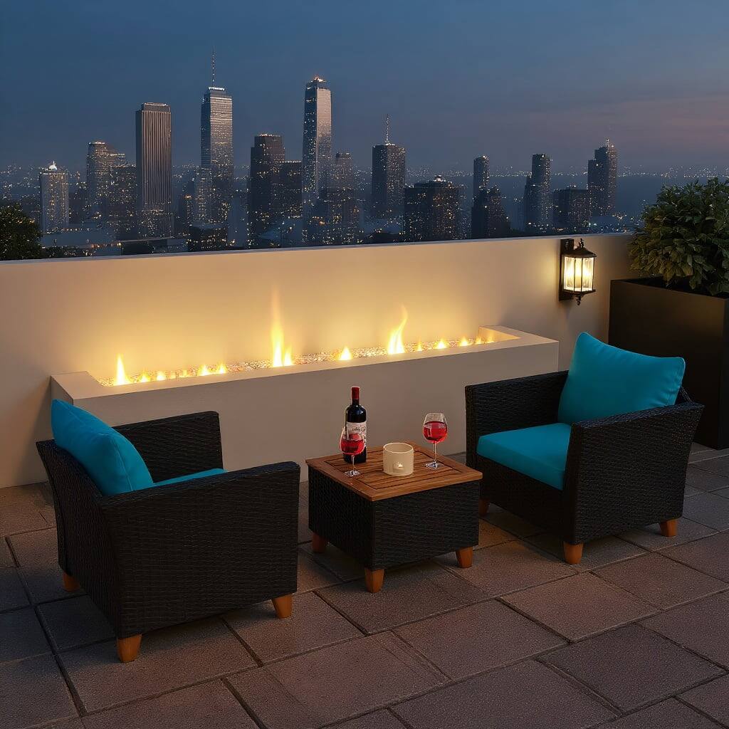 Front. Kadyn - 3 Pieces Outdoor Patio Rattan Furniture Set with Coffee Table and Cushions-Turquoise - Blue.