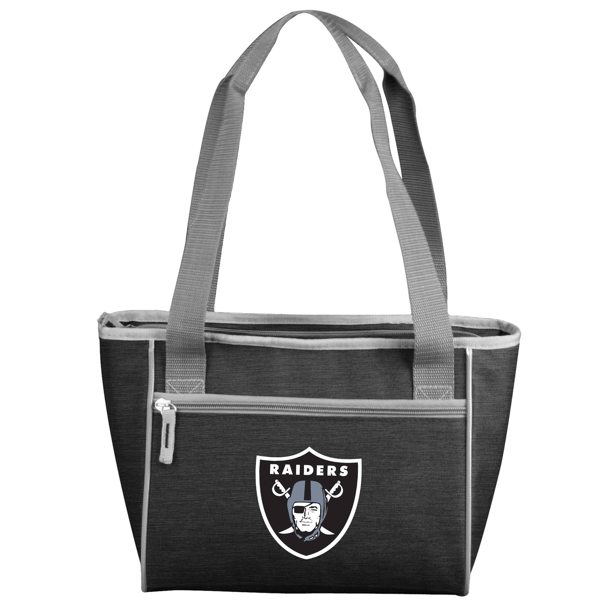 Front. Logo Brands - Las Vegas Raiders Crosshatch 16-Can Cooler Tote - Multicolor.