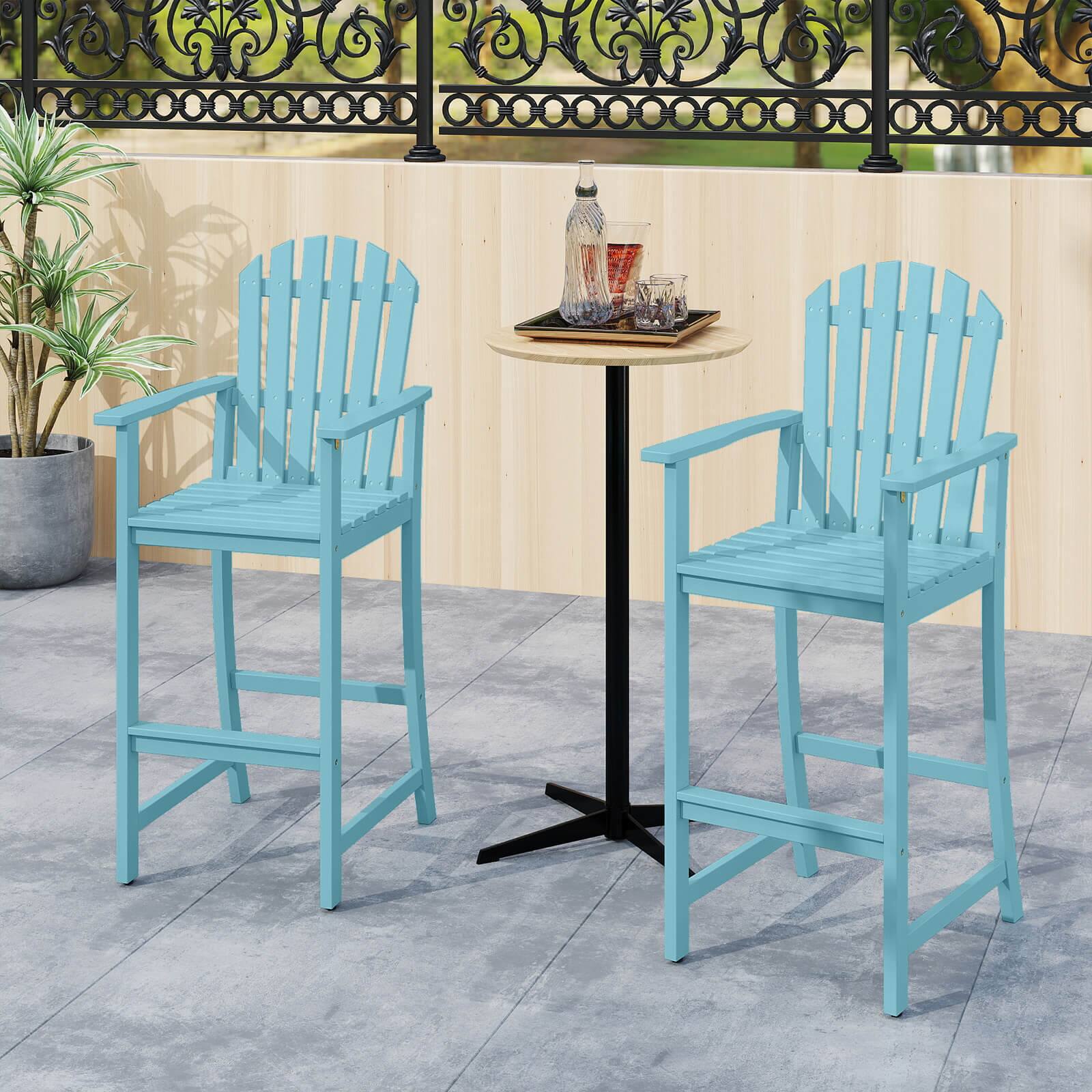 Alt View 3. Costway - Costway Tall Adirondack Chair with Back, Armrests and Footrest for Balcony, Porch, Deck - Turquoise.