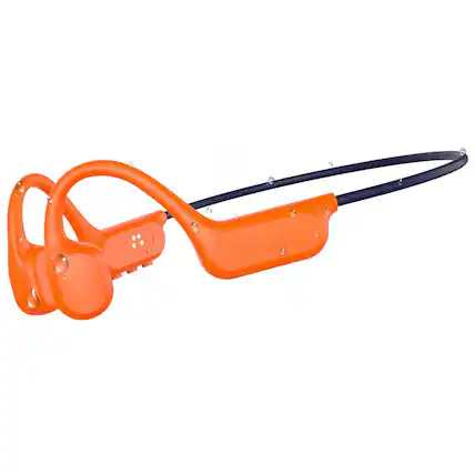 Front. PRIMEPLUS - Swimming Headphones Underwater, IP68 Waterproof Bone Conduction Headphones with 8GB MP3 Player, Bluetooth 6.0 Open Ear - Orange.