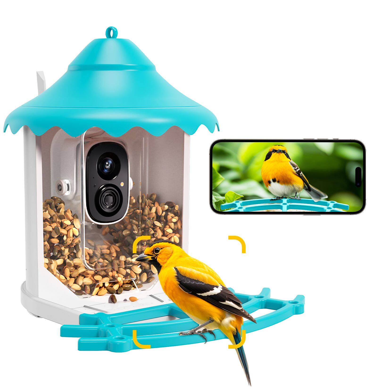 Angle. CiNMOORE - The P2U is a WiFi bird feeder with auto-generated bird encyclopedia content..