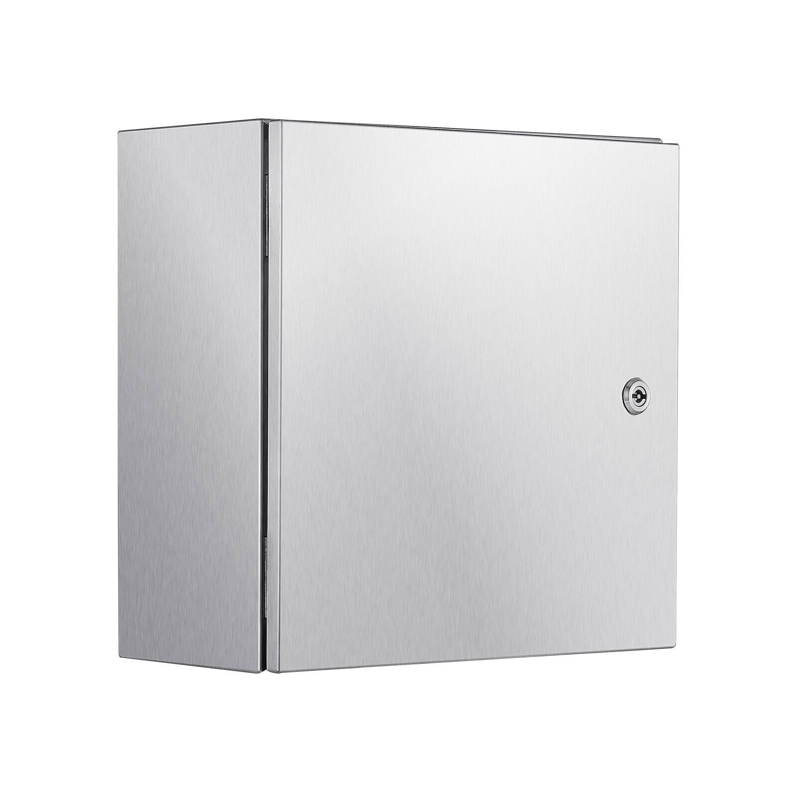 Alt View 5. VEVOR - NEMA Stainless Steel Enclosure, 12 x 12 x 8 in, NEMA 4X Steel Electrical Box, IP66 Waterproof & Dustproof,Outdoor/Indoor - Silver.