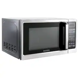 Black+Decker - Black + Decker 0.9 Cu Ft 900W Digital Microwave Oven With Turntable in Stainless Steel - Silver
