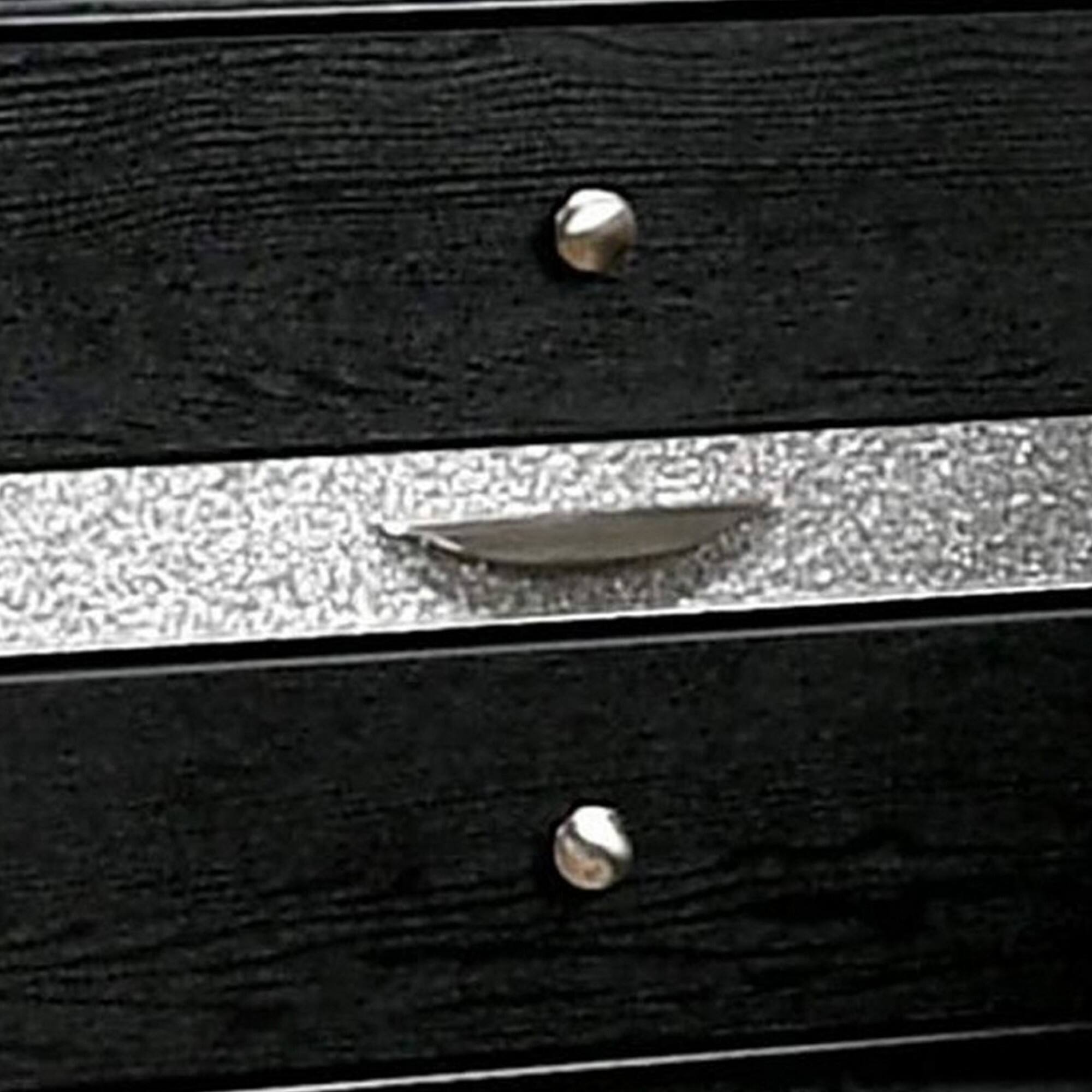 Alt View 2. Manhattan Lane - Nightstand with Silver Trim Accent and 1 Jewelry Drawer - Black.