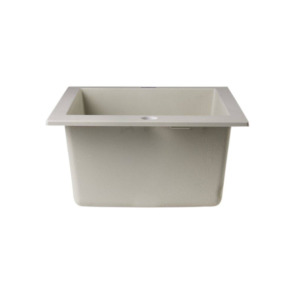 Alt View 2. Alfi - ALFI brand Biscuit 17 Drop-In Rectangular Granite Composite Kitchen Prep Sink - Beige.