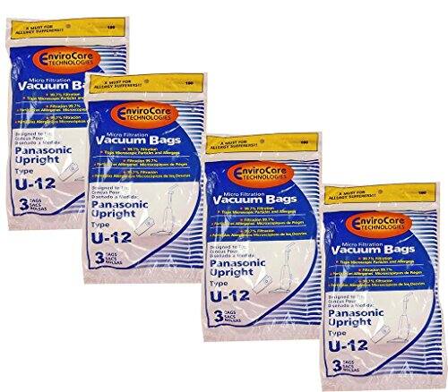 EnviroCore TECHNOLOGIES Micro Filtration Vacuum Bags Panasonic Upright Type U-12 CAGS 3 SACS BALSAS