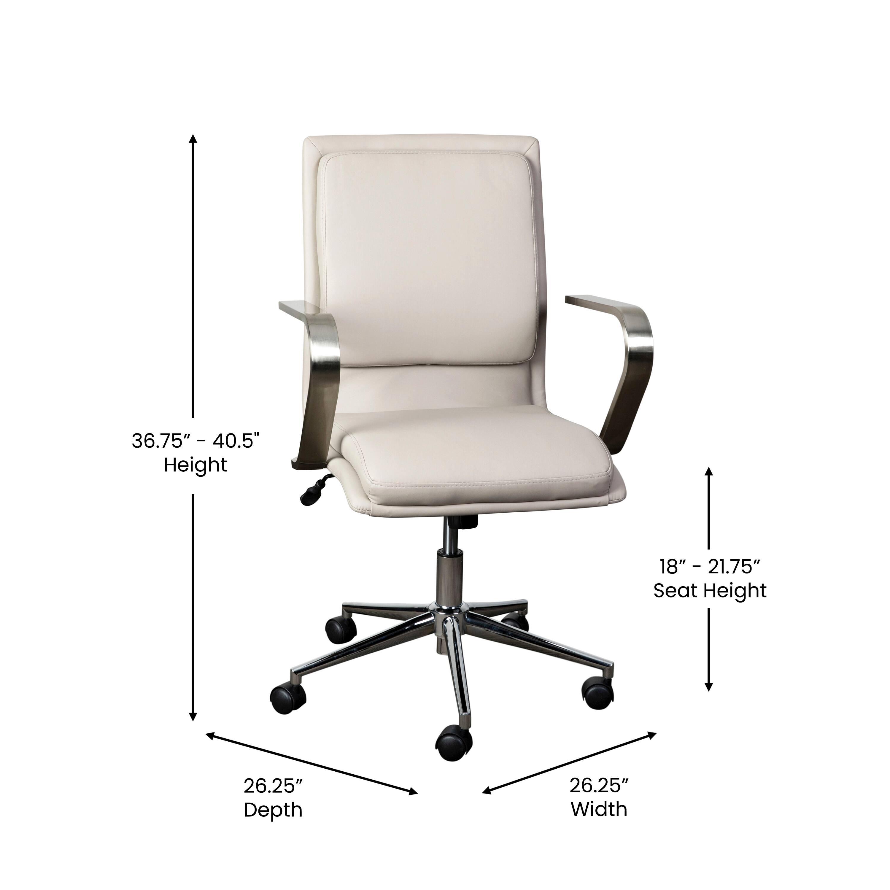 6.75" - 40.5" Height  
18" - 21.75" Seat Height  
26.25" Depth  
26.25" Width
