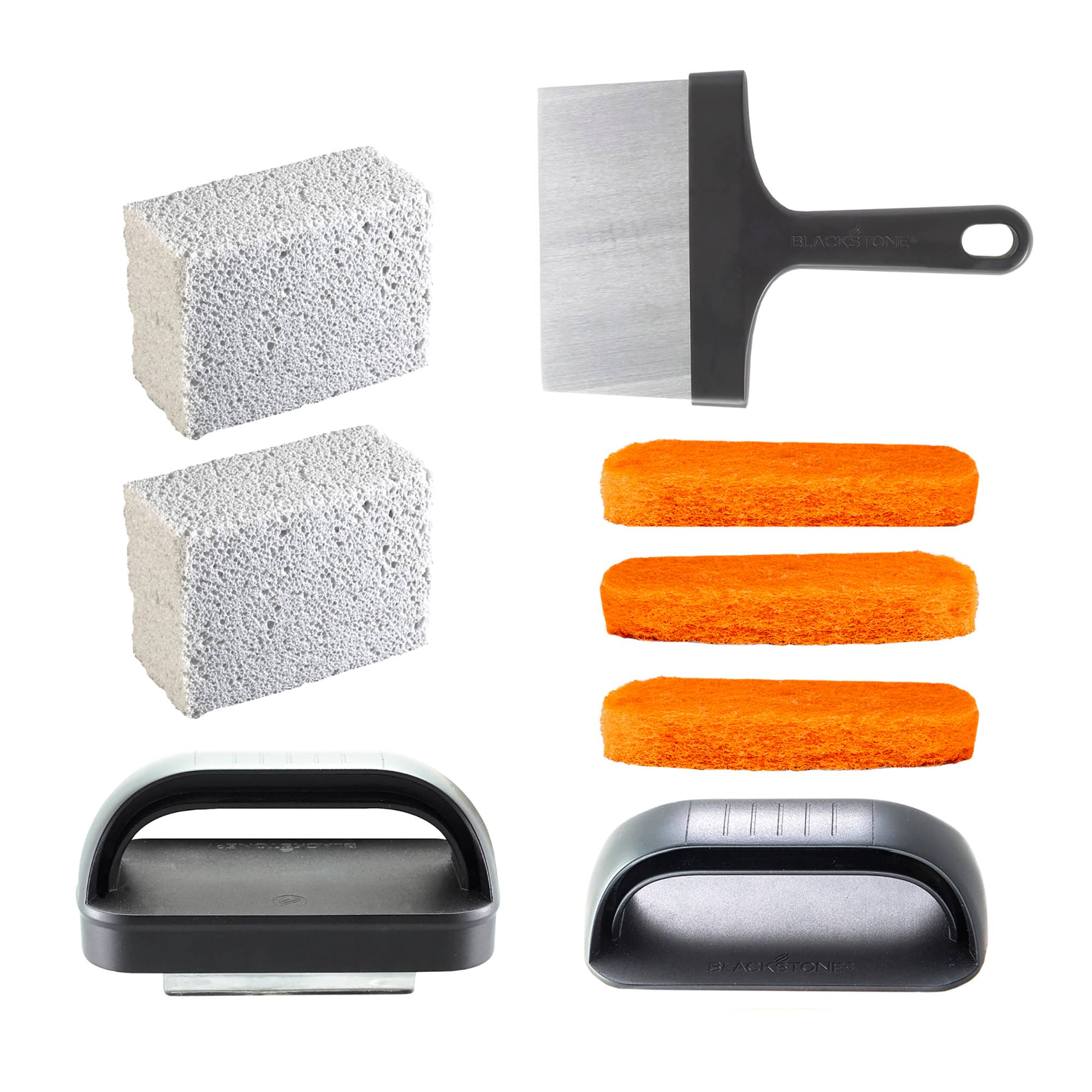Angle. Blackstone - 8-Piece Professional Griddle Top Cleaning Kit with Extra Scrub Pads and Cleaning Brick - Multi.