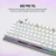 K60 PRO TKL is a stunning white aesthetic, framed by gorgeous brushed aluminum, with the brilliant performance to match. It features a compact design with a separate number pad, making it ideal for both gaming and typing. The keyboard is equipped with a detachable cable and a USB-C connector for easy connectivity. The keys are illuminated with LED lights, adding a touch of style and functionality to the keyboard. The K60 PRO TKL is designed to provide a comfortable and efficient typing experience, with a focus on durability and performance.