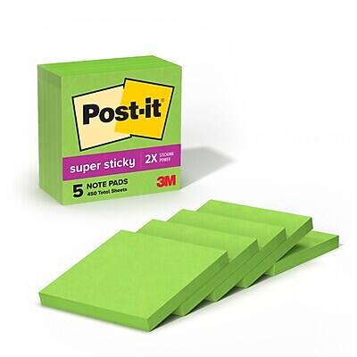 Post-it  
super sticky  
2X stronger  
5 NOTE PADS  
450 Total Sheets  
3M