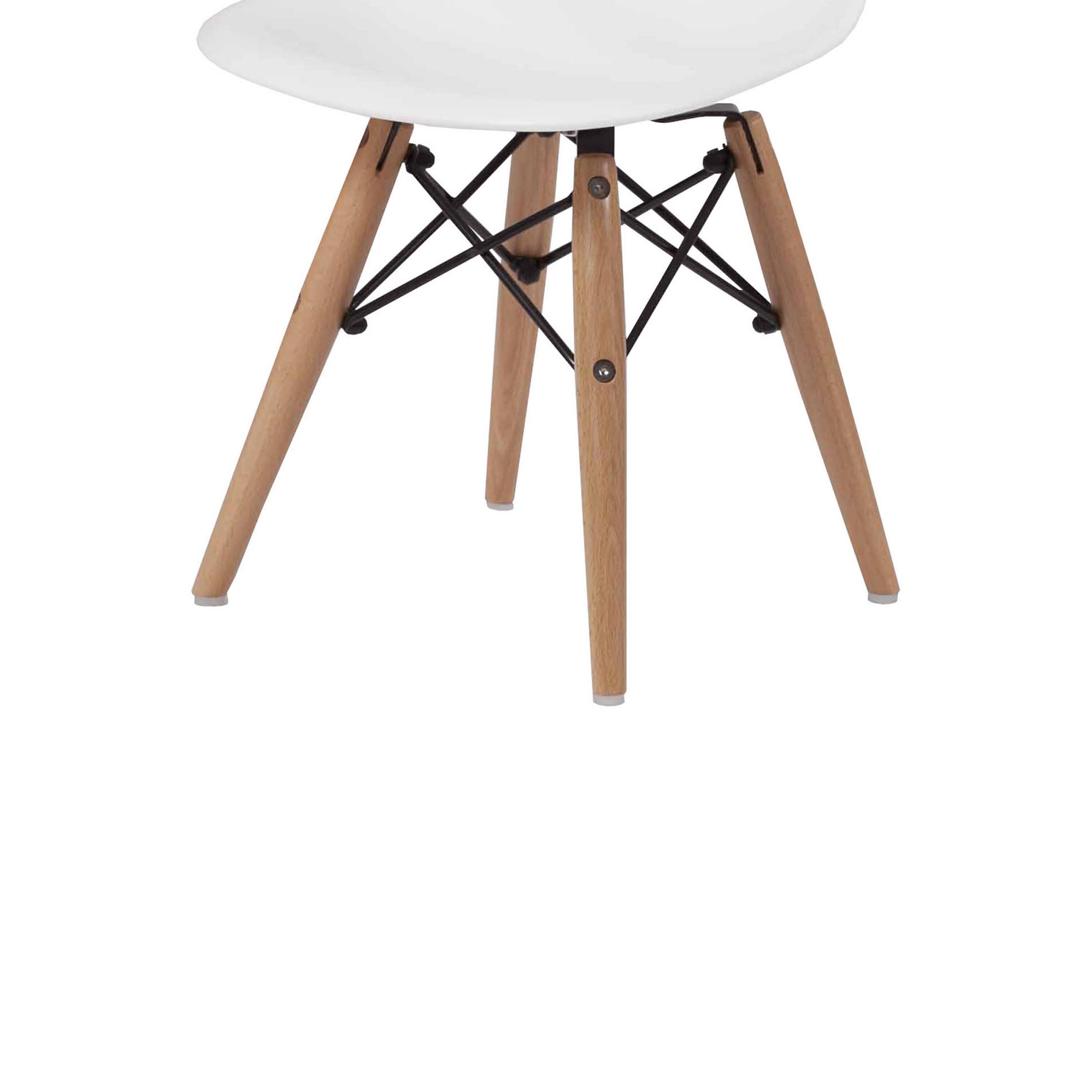 Back. Manhattan Lane - Ben Kids Dining Chair Set of 2, Modern , Eiffel  Wood Legs - White, Brown, Black.