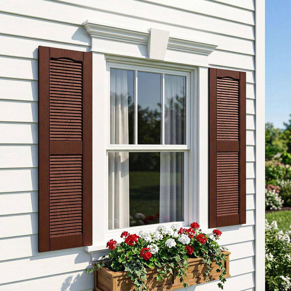 Alt View 7. Kadyn - Decorative Faux Shutters, Sturdy, Hassle-Free Design for Indoor & Outdoor Use, 14"x31", Red - Red.