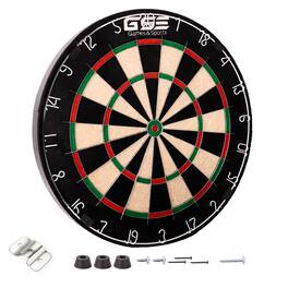 GSE Games & Sports Expert - 18" Official Bristle Dartboard. Professional Tournament Dart Board with AAA Grade Africa Self-Healing Sisal Fibers - multicolor
