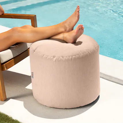 Front. Jaxx - Jaxx Spring Indoor / Outdoor Bean Bag Pouf Ottoman, Sunbrella Petal - Petal.