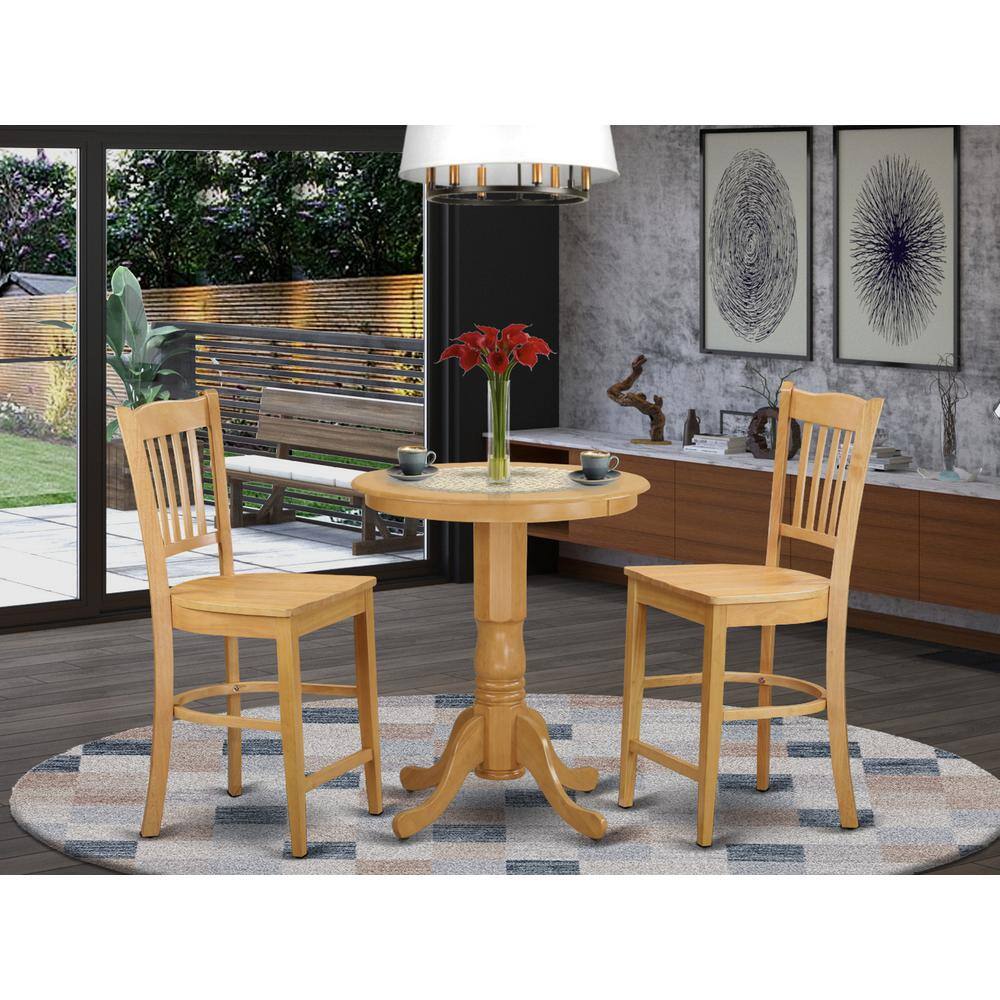 East West Furniture 3 Pc Dining counter height set high top Table and 2 ...