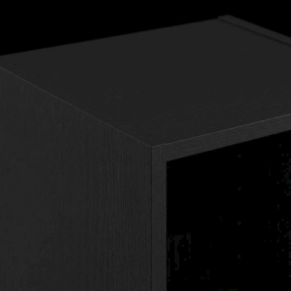 Alt View 1. FurniFact - Wooden Bookcase in Black Finish with Spacious Shelves for Storage - Blackwood.
