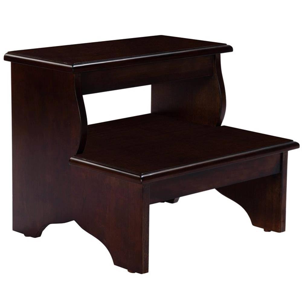 Angle. Butler Specialty - Melrose Wood Step Stool - Two-Step Cherry Finish - Cherry.