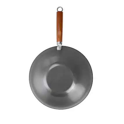 Front. Commercial Chef - COMMERCIAL CHEF 12 inch Carbon Steel Wok - Gray.