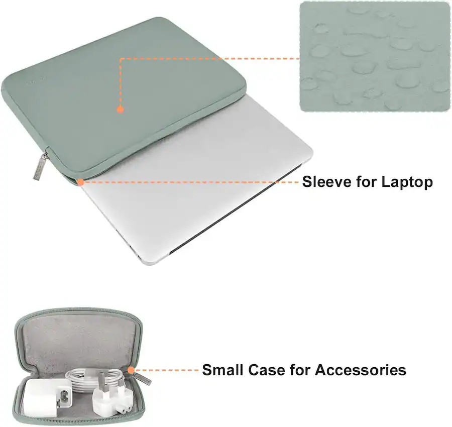 16 Inch Computer Sleeves mosiso 16 inch Laptop Sleeve with Neoprene Padding and Small Accessory ...