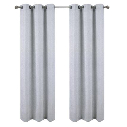 Front. RT Designers Collection - RT Designer Collection Wilton Jacquard Grommet Luxurious Modern Design Curtain Panel 54" x 84" Silver - Silver.