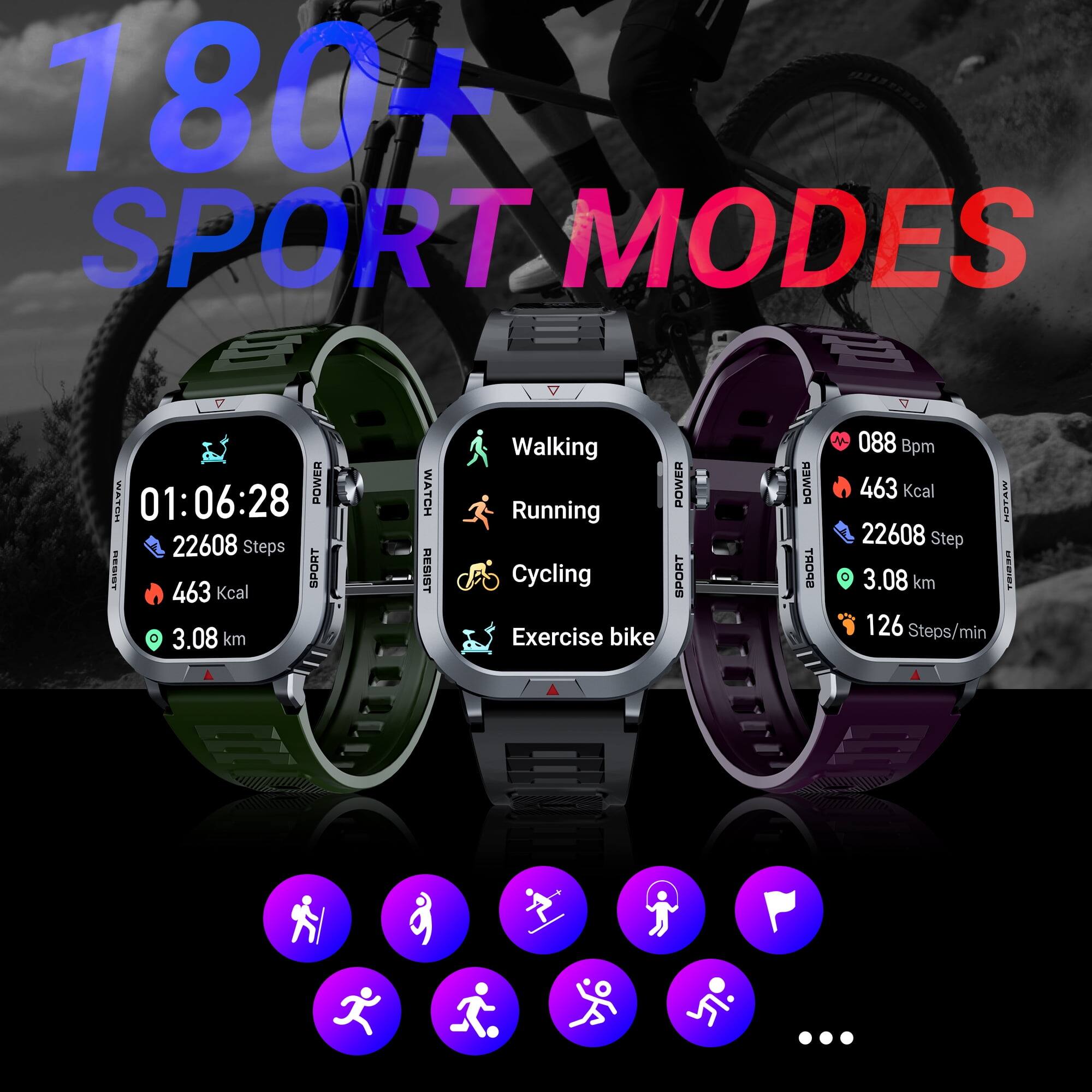 180+ SPORT MODES

01:06:28
POWER
22608 Steps
463 Kcal
3.08 km

088 Bpm
463 Kcal
22608 Steps
3.08 km
126 Steps/min