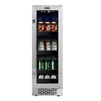 Front. Whynter - Whynter BBR-638SB 12 inch Built-In 60 Can Beverage Refrigerator - Stainless Steel.
