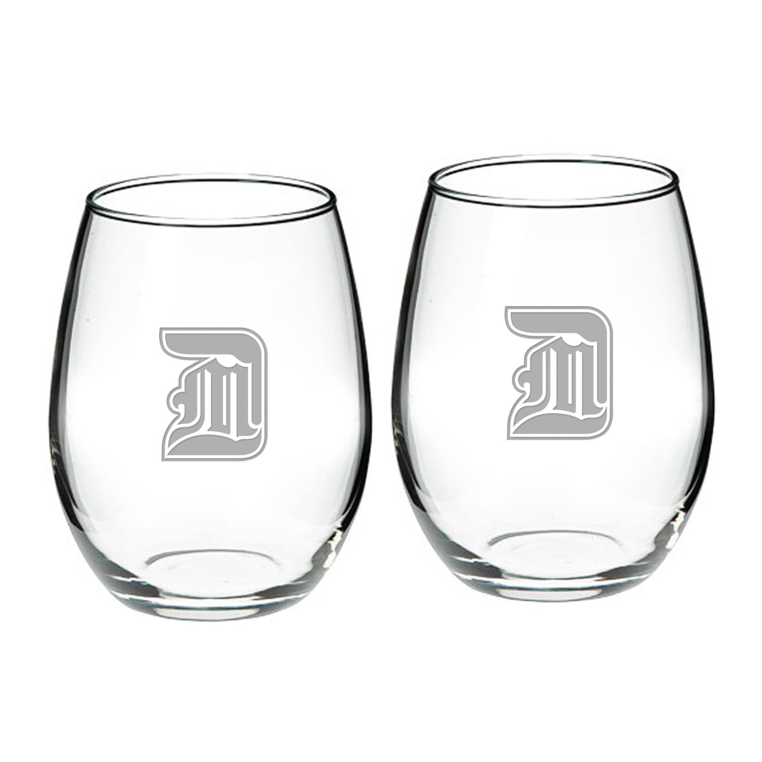 Jardine - Detroit Mercy Titans Team 21oz. 2-Piece Stemless Wine Glass Set - Multicolor