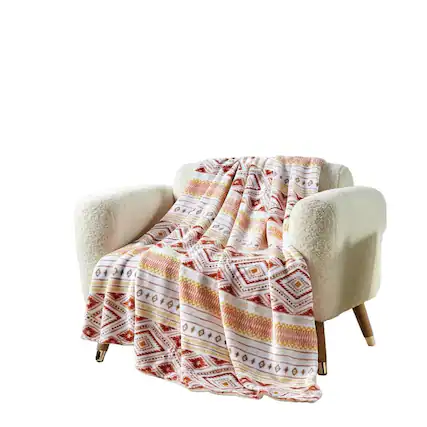 Front. Noble House - Aztec Sloth Micro plush Decorative Throw Blanket 50" X 60" Multi Color by Plazatex - Multicolor.