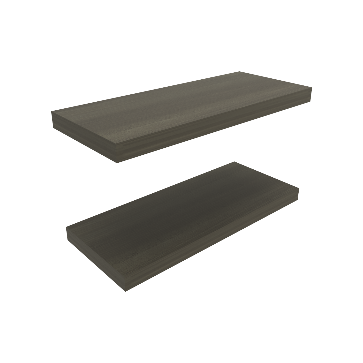 Angle. TuHome - Ecco 31.5" Wide Floating Shelves Set Of 2, Shelves For Wall Decor For Bedroom, Bathroom Storage Shelves. - Olive.
