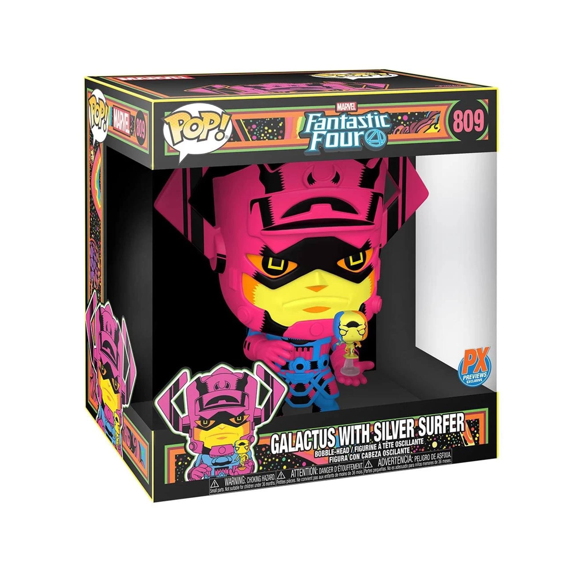 **Marvel Fantastic Four 809**

**Galactus with Silver Surfer**

**Pop! Marvel 2019**

**PX Previews**

**Bobble-Head / Figurine à Tête Oscillante / Figura con Cabeza Oscilante / Figura con Cabeza Oscilante**

**Attention: Danger de Asfixia / Attention: Danger d'Asphyxie / Advertencia: Peligro de Asfixia / Attention: Danger d'Asphyxie**

**Warning: Choking Hazard - Small parts. Not for children under 3 years.**