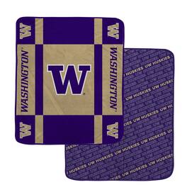 Pegasus - Washington Huskies 60" x 70" Reverse Block Wordmark Double-Sided Ultra Cozy Blanket - Multicolor