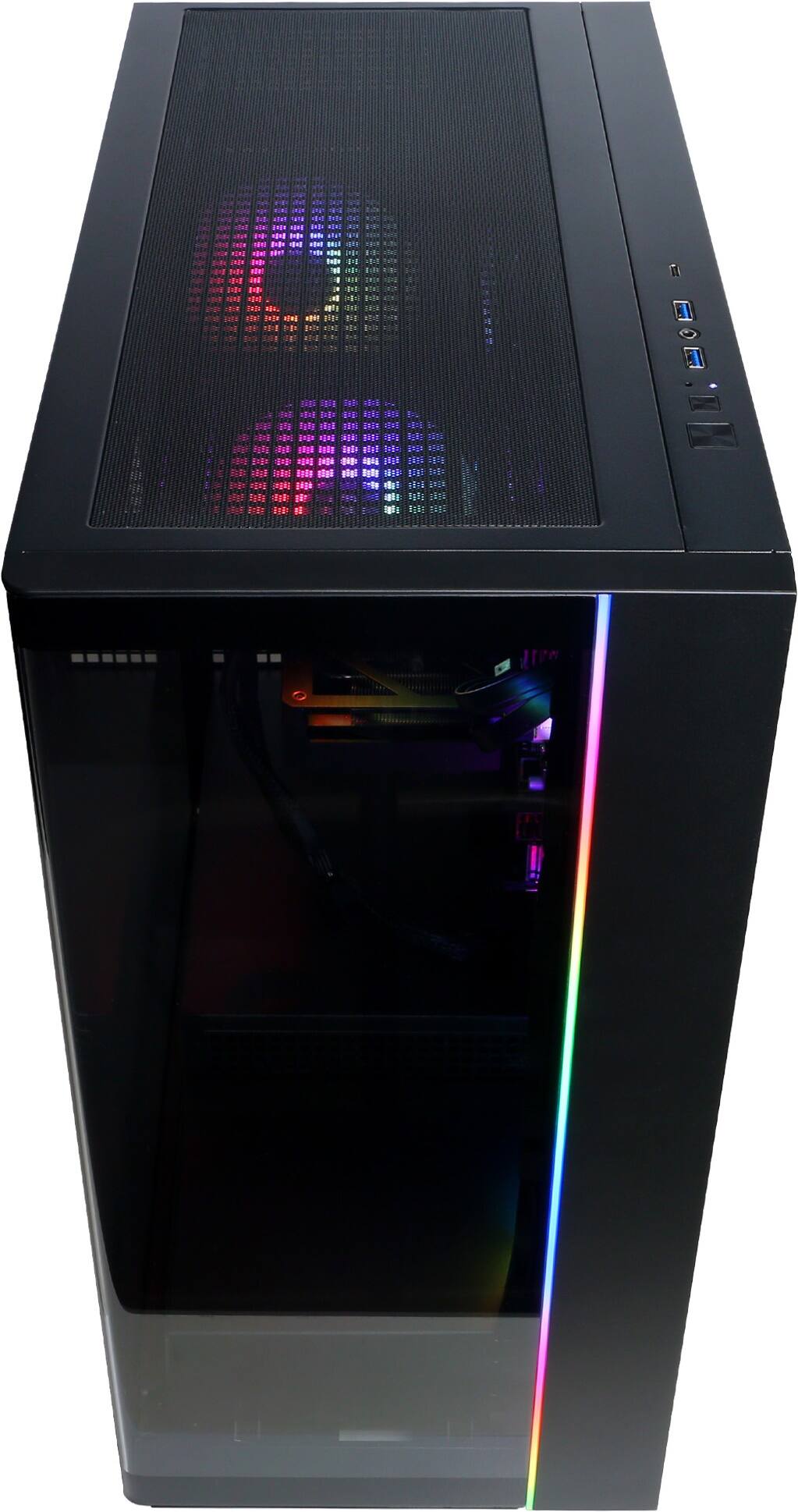 Alt View 12. CyberPowerPC - Gaming Desktop - AMD Ryzen 7 8700F - AMD Radeon RX 9060 XT 8GB - 16GB DDR5 - 2TB PCIe 4.0 SSD - Black.