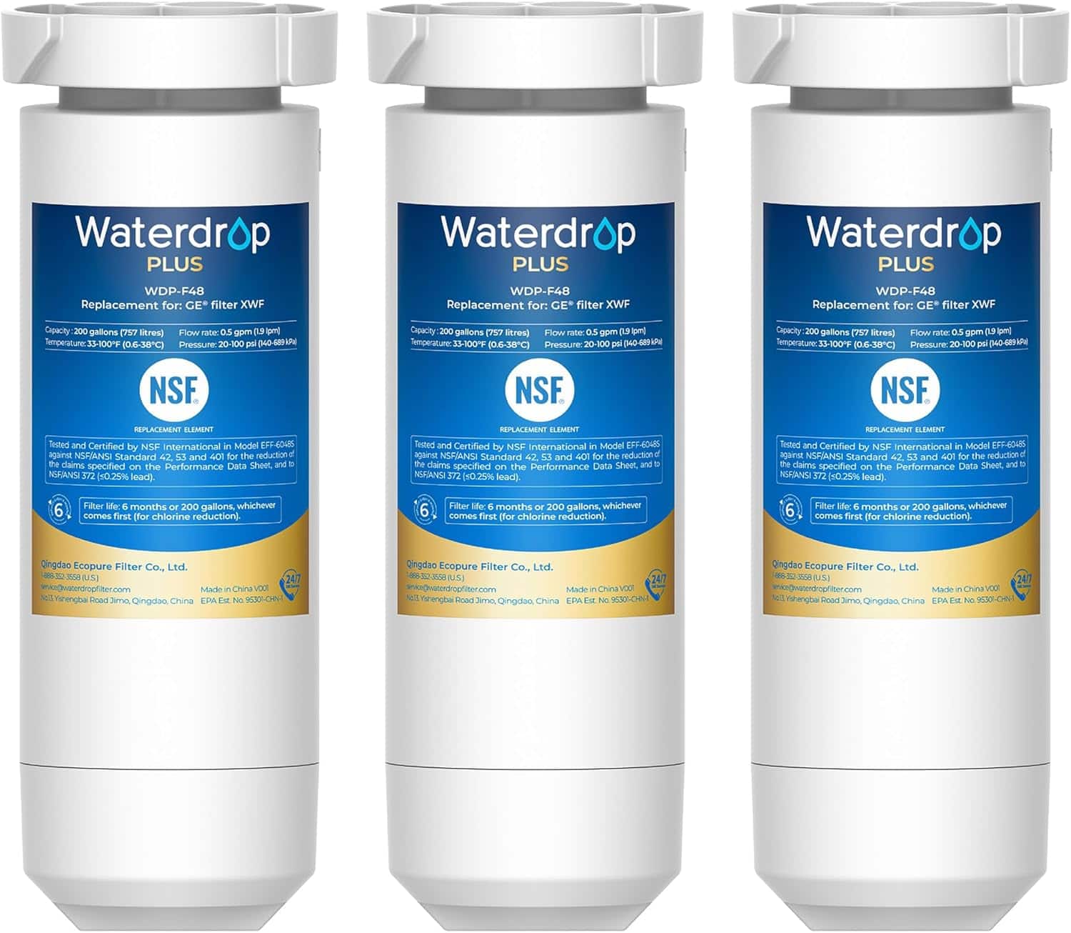 Waterdrop - Plus XWF Replacement for GE® XWF, WR17X30702, NSF/ANSI 401&53&42&372 Certified - White