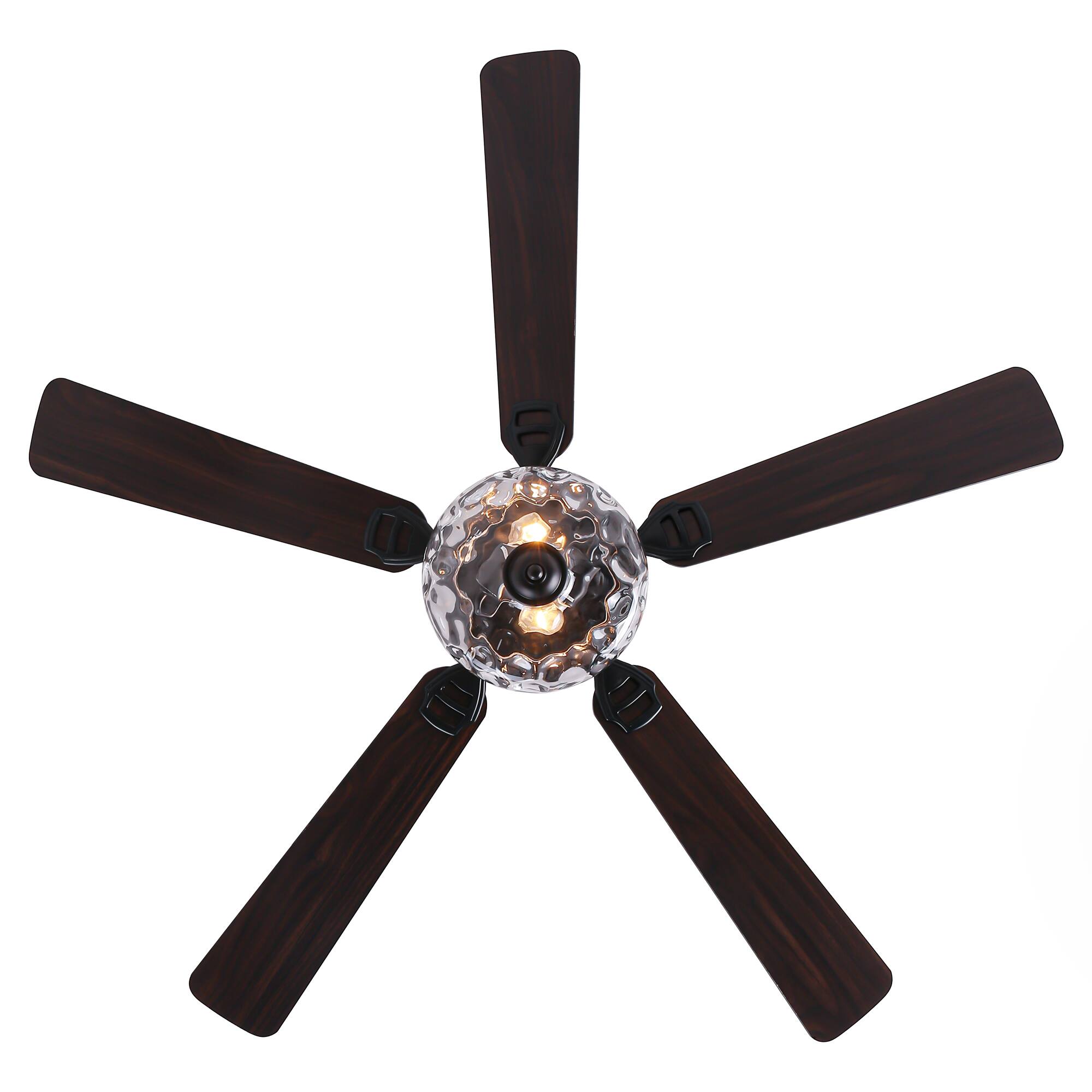 Alt View 7. Parrot Uncle - 52" Traditional Black 5-blade Glass Low Profile Ceiling Fan with Remote - Black.
