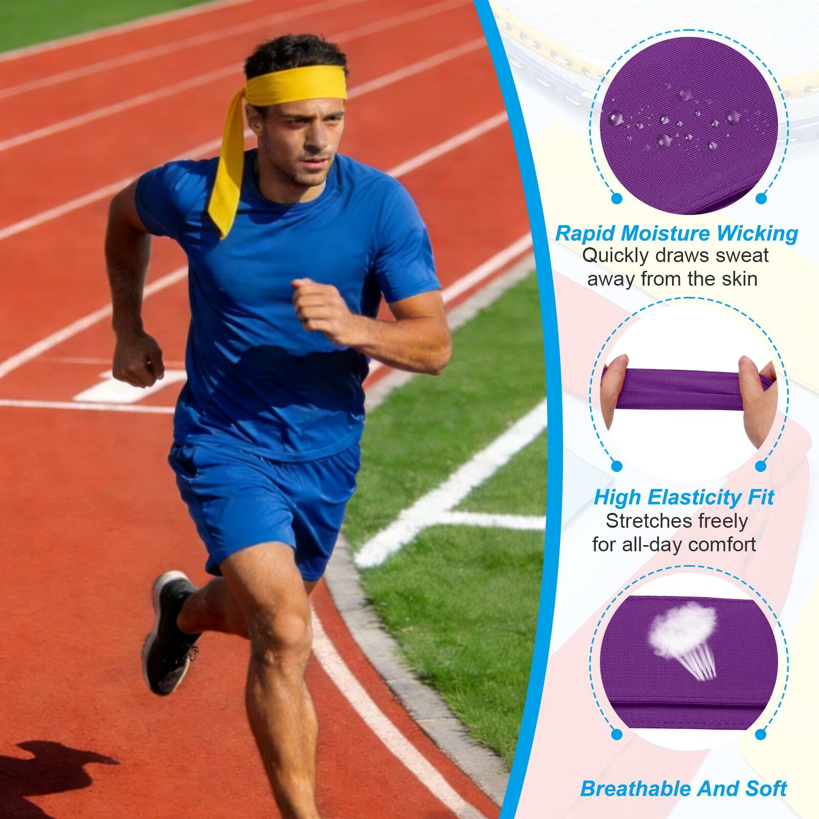 Rapid Moisture Wicking: Quickly draws sweat away from the skin  
High Elasticity Fit: Stretches freely for all-day comfort  
Breathable And Soft