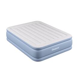 Beautyrest - 16" Hi Loft Air Mattress, Raised Inflatable Blow-Up Bed, Powerful Pump, Adjustable - Light Blue