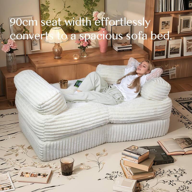 90cm seat width effortlessly converts to a spacious sofa bed.