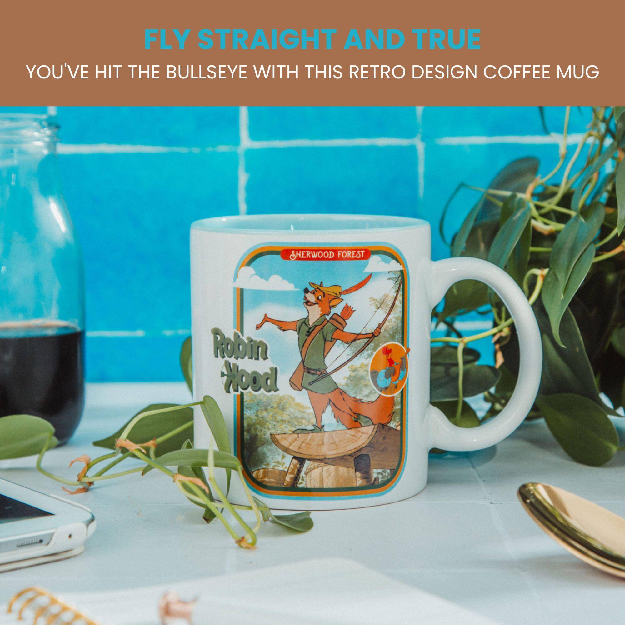 FLY STRAIGHT AND TRUE  
YOU'VE HIT THE BULLSEYE WITH THIS RETRO DESIGN COFFEE MUG  

SHERWOOD FOREST  
Robin Hood