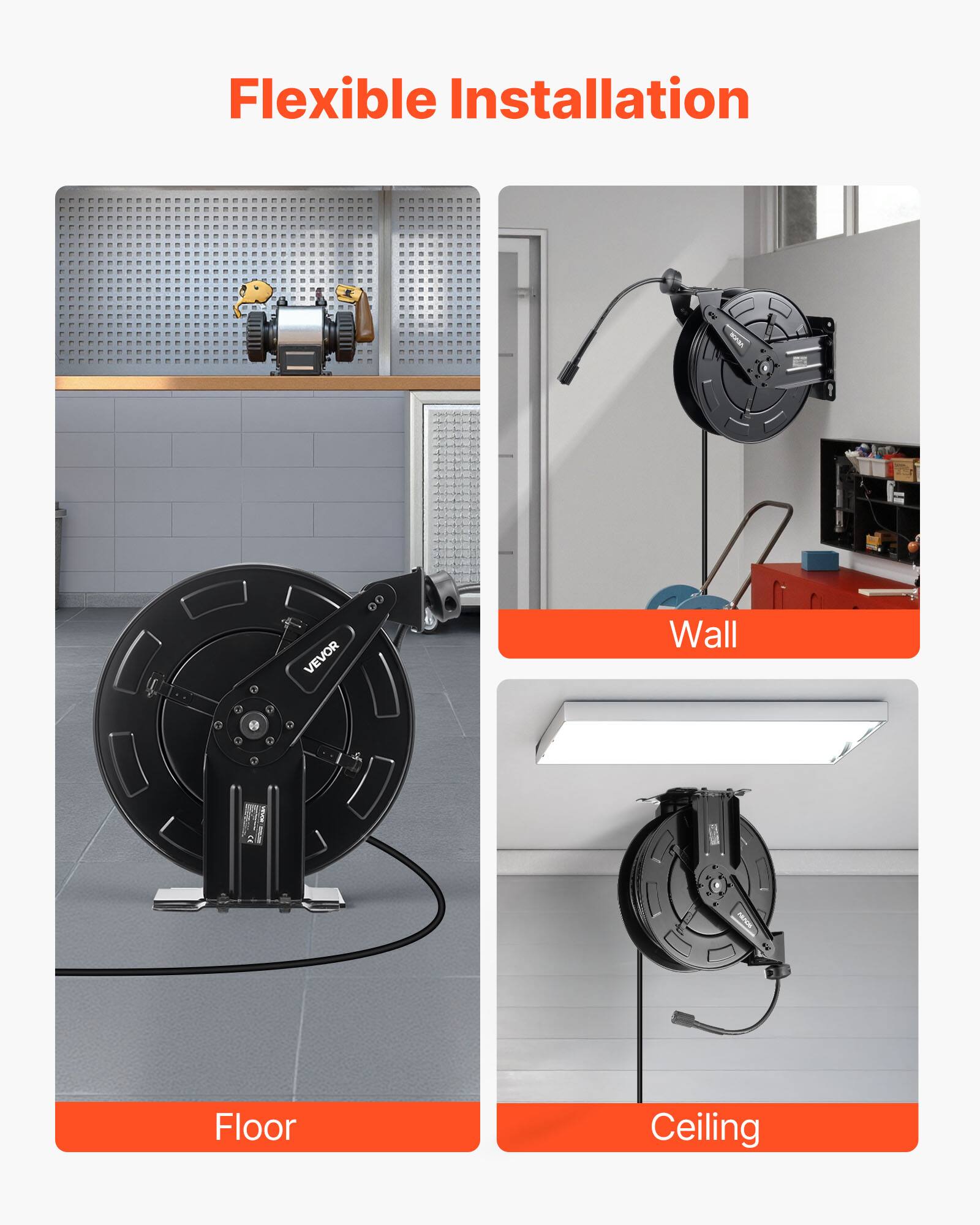 Flexible Installation

- Wall
- Floor
- Ceiling