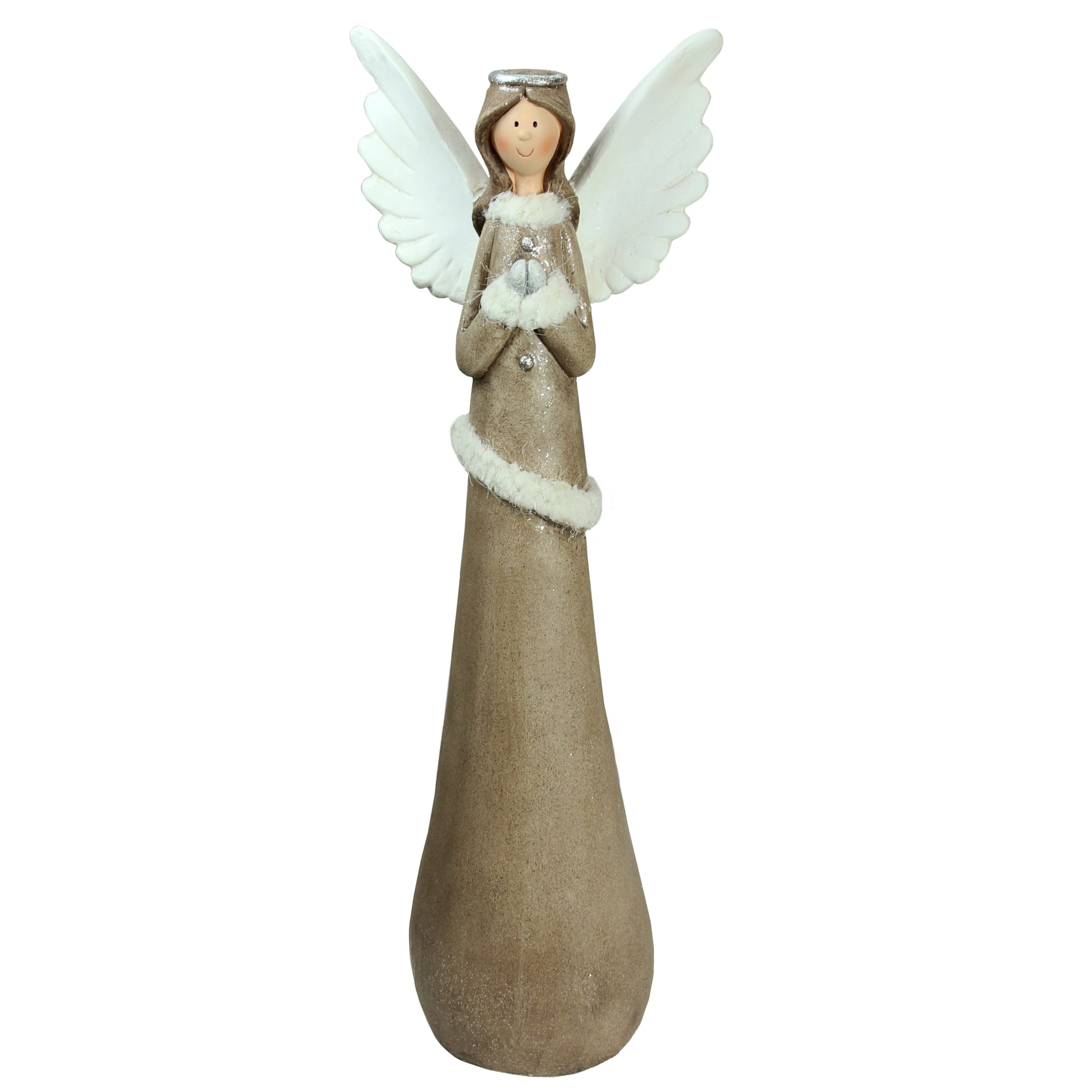 Northlight - Tall Praying Angel Christmas Figure - 24" - Ivory and - Brown