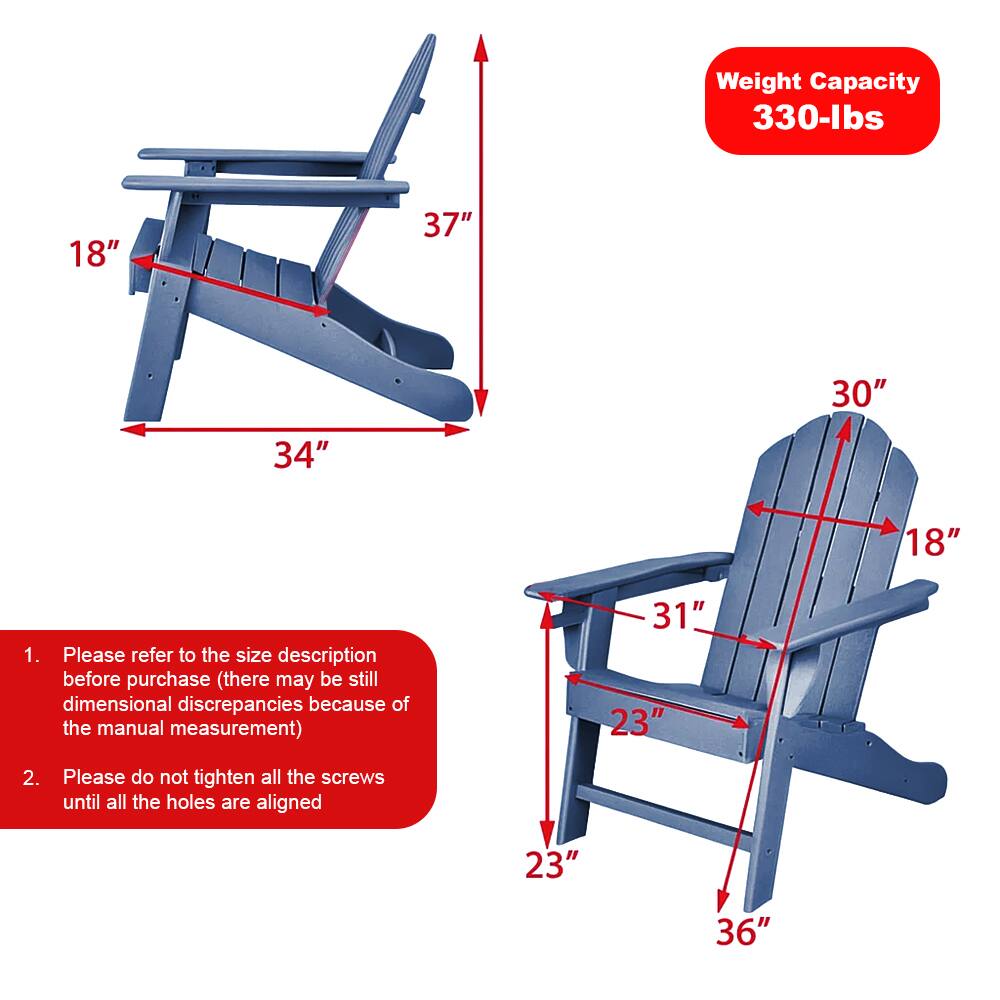 Weight Capacity: 330-lbs

1. Please refer to the size description before purchase (there may be still dimensional discrepancies because of the manual measurement)
2. Please do not tighten all the screws until all the holes are aligned

Dimensions:
- Bench: 18" x 37" x 34"
- Chair: 30" x 31" x 23" x 23" x 36"