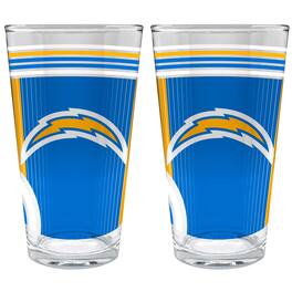 Great American Products - Los Angeles Chargers Two-Piece 16oz. Pint Glass Set - Multicolor