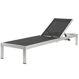 Outdoor Escape - Outdoor Patio Aluminum Chaise With Comfortable Backrest And Stylish Design - Black
