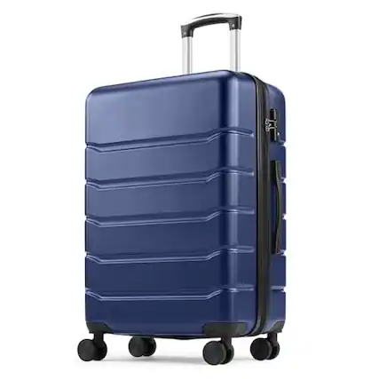 Front. Vulpecula Spade - Carry on Luggage, Hard Shell ABS Suitcase with Double Spinner Wheels, Lightweight Expandable Rolling Suit Case with TSA - Navy Blue.