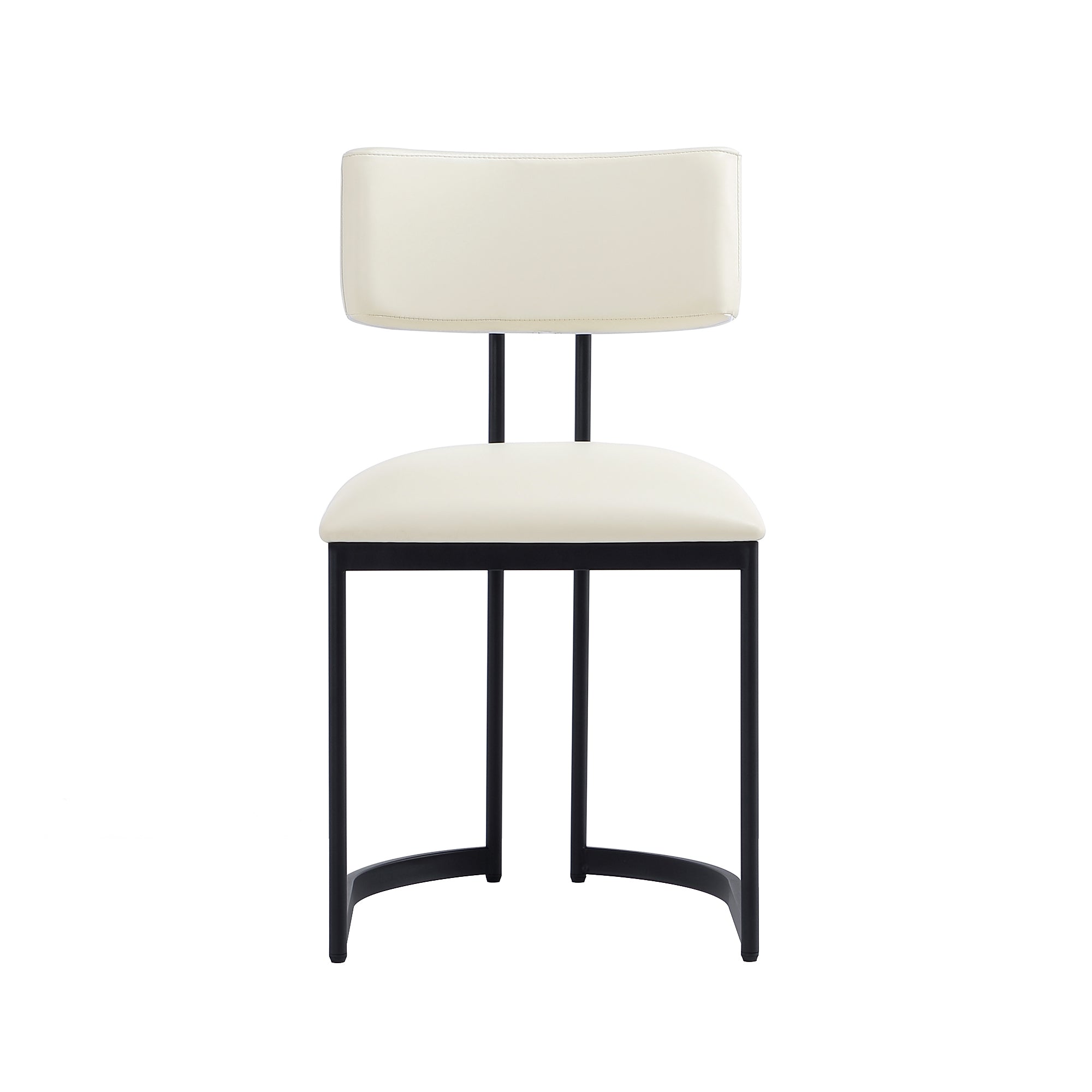 Manhattan Comfort Juno Contemporary Modern Metal Vegan Leather Side ...