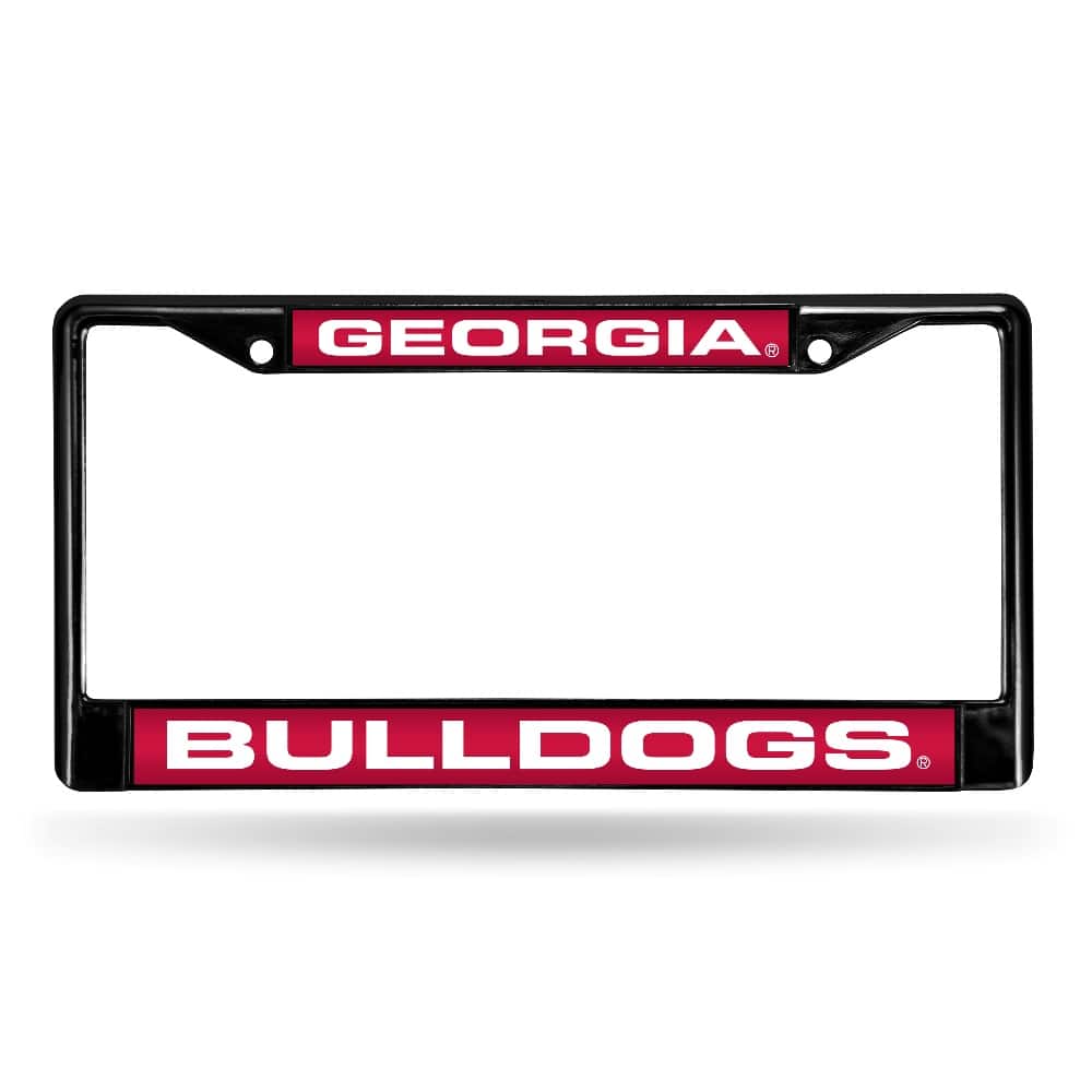 Rico Industries - Georgia-Bulldog's Black Metal Laser Cut License Plate Frame - Multi